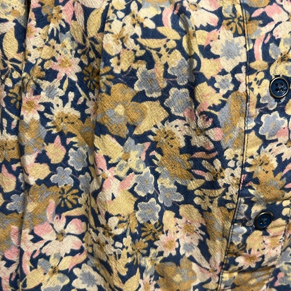 Free People James Smock Top in Light Blue Chambray Combo, Size XLarge, NWT - Picture 6 of 16